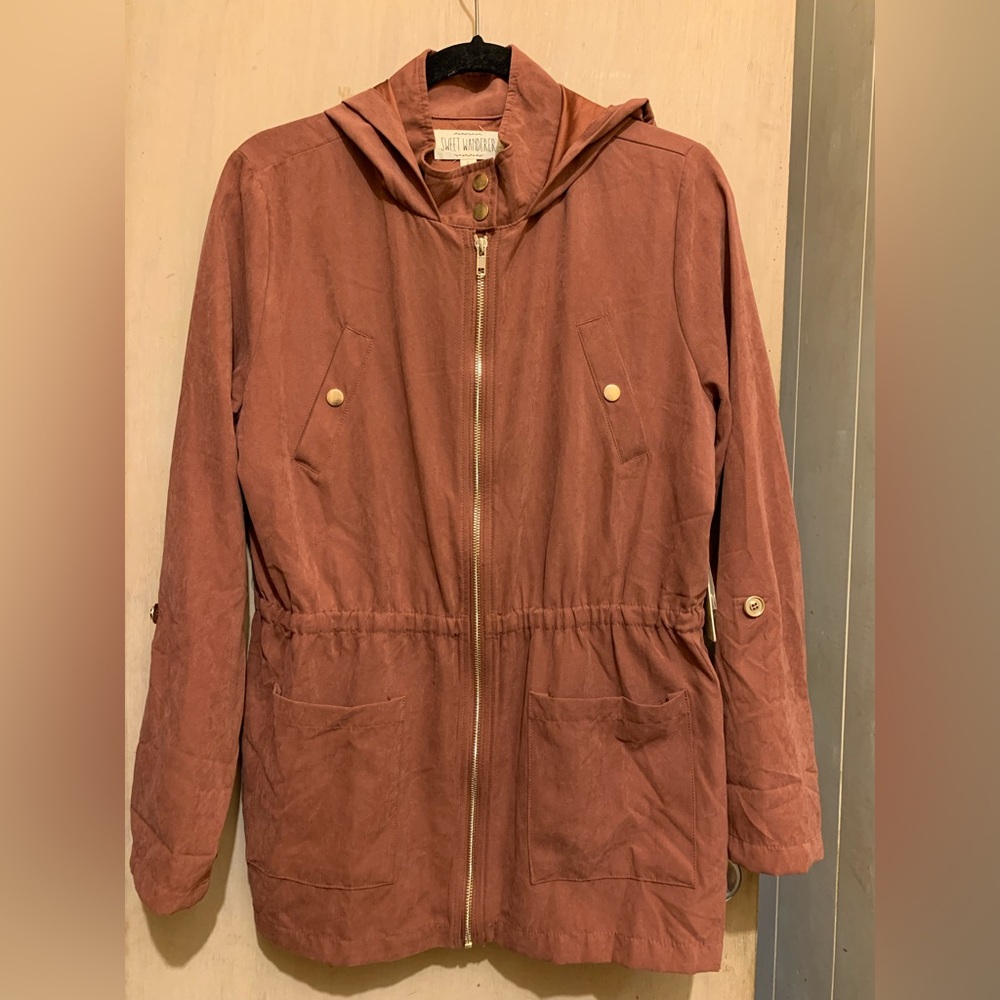 NWT Sweet Wanderer Sueded Hooded Jacket